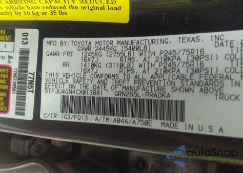 2012 Toyota Tacoma Prerunner V6 из США, поврежденный, VIN 5TFJU4GN4CX013881